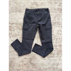 Prana Women's Meme Diamond Print Outdoor Hiking Skinny Cargo Pants Gray Size 10